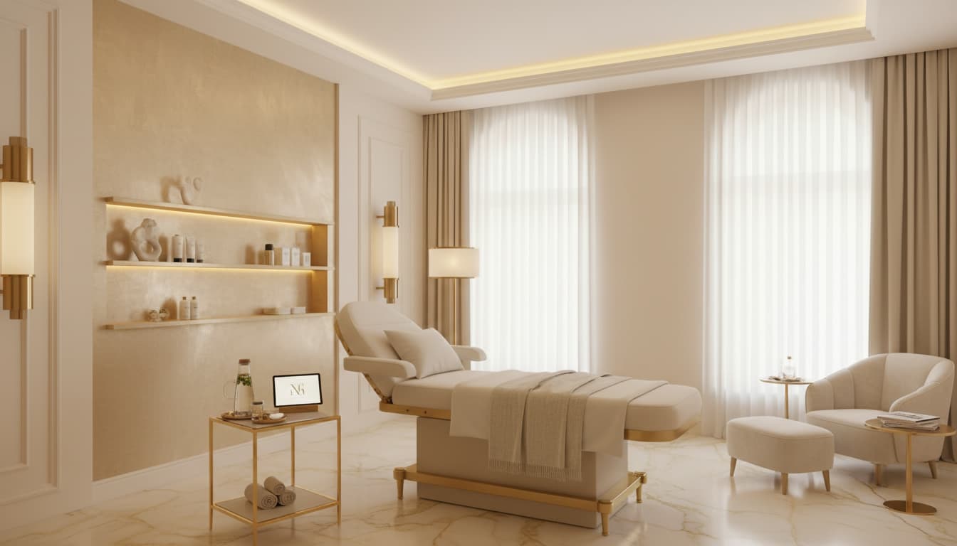 Lüks estetik klinik iç mekanı