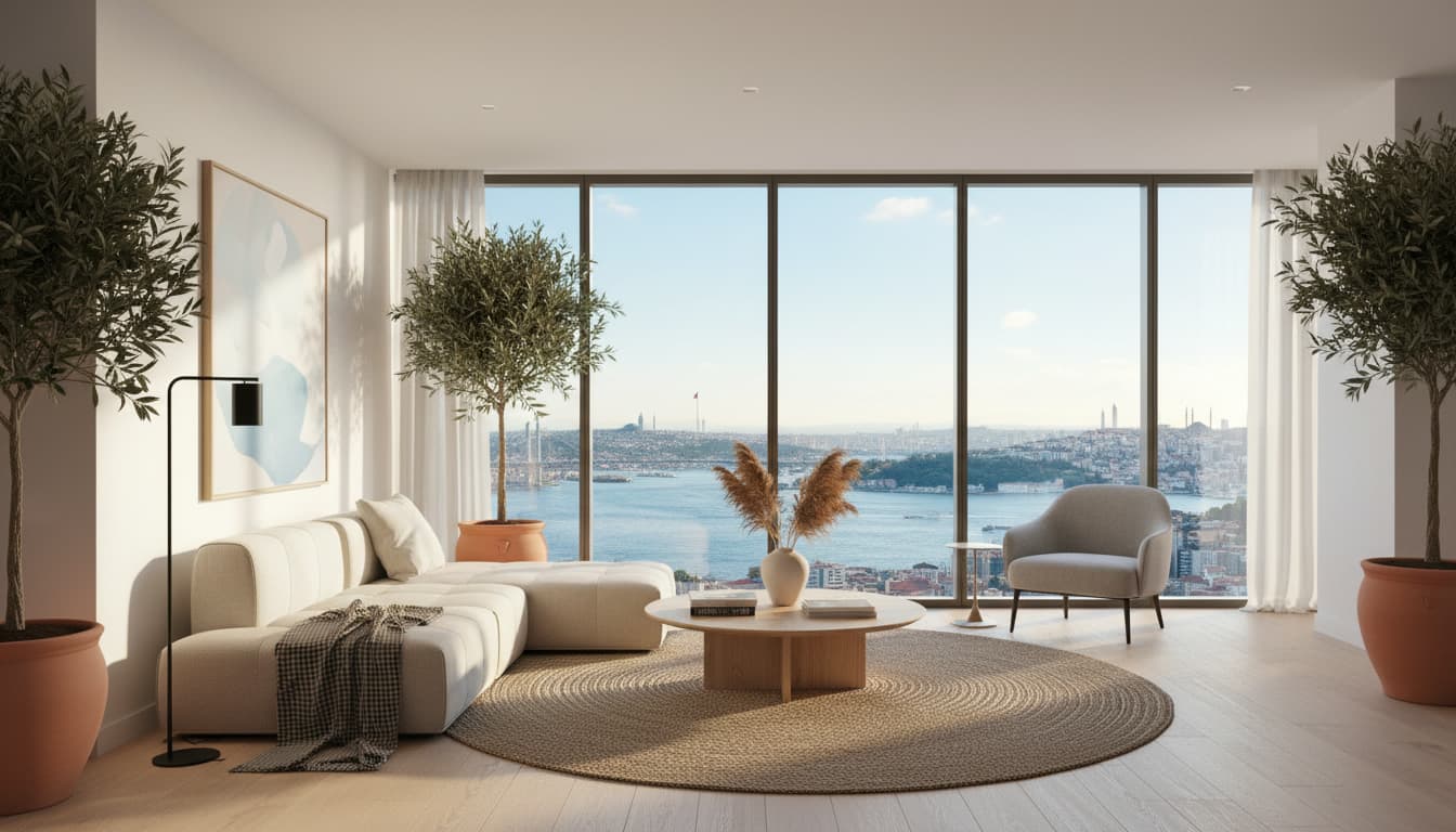 Modern İstanbul daire iç mekanı